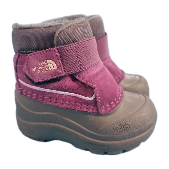 The North Face Toddler  Sz 6 Kids Alpenglow Waterproof Rubber Boots Grey Violet - Picture 3 of 13